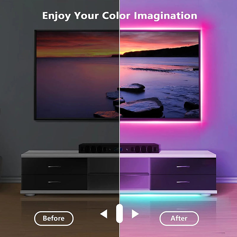 Fita Bluetooth USB LED Strip Light 5050 SMD 5V USB RGB Luzes Flexível LED Lâmpada Fita Fita RGB Autoadesivo